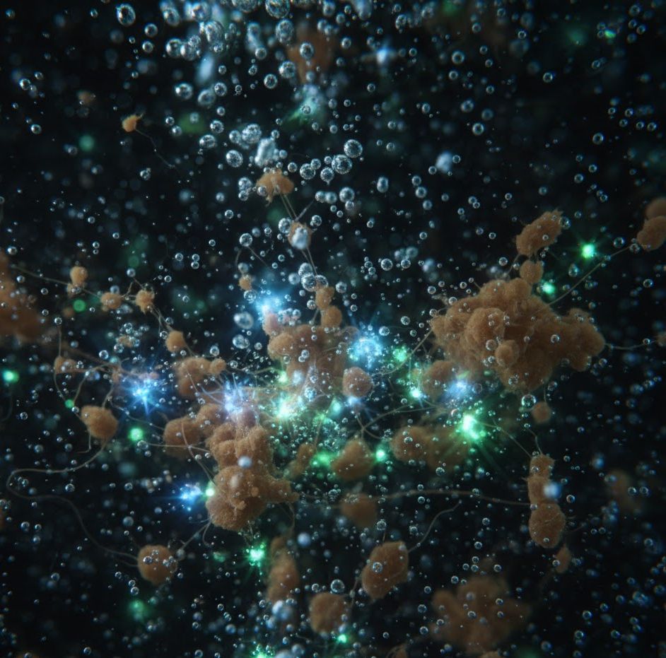 Microorganismos purificando el agua